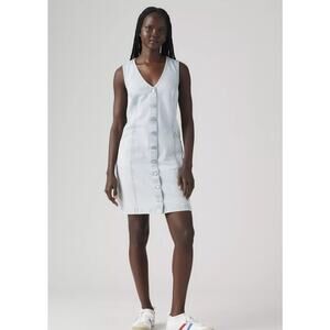 NWOT Levi's Vianna Denim Mini Vest Dress Size: Large Color: Light Blue Wash